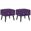 Image de vidaXL Tables de chevet 2 pcs Violet foncé 40x35x40 cm Velours276385
