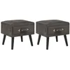 Image de vidaXL Tables de chevet 2 pcs Gris 40x35x40 cm Velours276386