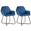 Image de vidaXL Chaises à manger lot de 2 Bleu Velours249802