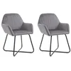 Image de vidaXL Chaises à manger lot de 2 gris velours249804