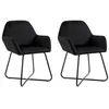 Image de vidaXL Chaises à manger lot de 2 Noir Velours249805