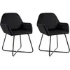 Image de vidaXL vidaXL Chaises de salle à manger 2 pcs Noir Velours