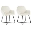 Image de vidaXL Chaises à manger lot de 2 Crème Velours249806