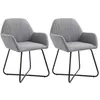 Image de vidaXL Chaises à manger lot de 2 gris clair tissu