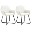 Image de vidaXL Chaises à manger lot de 2 crème tissu249809