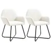 Image de vidaXL Chaises de salle Ã  manger 2 pcs CrÃ¨me Tissu