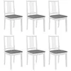 Image de vidaXL Chaises à manger avec coussins lot de 6 blanc bois solide276406
