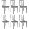 Image de vidaXL Chaises à dîner avec coussins 6 pcs Gris Caoutchouc solide