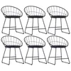 Image de vidaXL Chaises à manger similicuir lot de 6 noir acier276236
