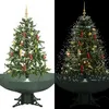 Image de vidaXL Arbre de Noël neigeux avec base de parapluie Vert 140 cm