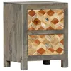 Image de vidaXL Table de chevet Gris 40x30x50 cm Bois de manguier massif282734