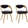 Image de vidaXL vidaXL Chaises de salle à manger 2 pcs Noir Bois courbé et similicuir