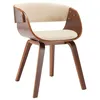 Image de vidaXL Chaise de salle Ã  manger CrÃ¨me Bois courbÃ© et similicuir