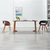 Image de vidaXL Chaise à manger gris bois courbé et tissu283111