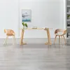 Image de vidaXL Chaise à manger Crème Bois courbé et similicuir