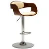 Image de vidaXL Tabouret de bar Crème Bois courbé et similicuir283118