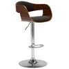 Image de vidaXL Tabouret de bar Gris Bois courbé et tissu283119