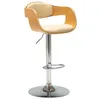 Image de vidaXL Tabouret de bar Crème Bois courbé et similicuir283120