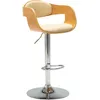 Image de vidaXL Vidaxl Tabouret De Bar Crème Bois Courbé Et Similicuir