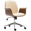Image de vidaXL Chaise de bureau CrÃ¨me Bois courbÃ© et similicuir