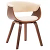 Image de vidaXL Chaise à manger crème bois courbé et similicuir283128
