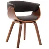 Image de vidaXL Chaise à manger Gris Bois courbé et tissu283129