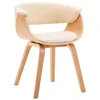 Image de vidaXL Chaise à manger crème bois courbé et similicuir283130