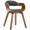 Image de vidaXL Chaise de salle à manger Gris foncé Tissu et bois courbé283132