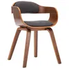 Image de Prolenta Premium - Chaise de salle Ã  manger Gris foncÃ© Tissu et bois courbÃ©