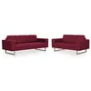 Image de vidaXL Ensemble de canapé 2 pcs Tissu Rouge bordeaux