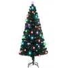 Image de vidaXL Arbre de Noël artificiel et support/LED 180 cm Fibre optique