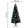 Image de vidaXL Arbre de Noël artificiel et support/LED 210 cm Fibre optique