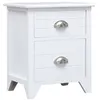 Image de vidaXL Table de chevet Blanc 38x28x45 cm Bois de Paulownia284049