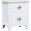 Image de vidaXL Vidaxl Table De Chevet Blanc 38x28x45 Cm Bois De Paulownia