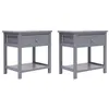 Image de vidaXL Tables de chevet 2 pcs Gris 40x29x42 cm Bois de Paulownia284051