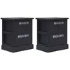 Image de vidaXL Vidaxl 2 Pcs Tables De Chevet Noir 38x28x45 Cm Bois De Paulownia