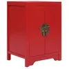 Image de vidaXL Table De Chevet Rouge 38 X 28 X 52 Cm Bois De Paulownia