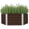 Image de vidaXL Vidaxl Jardinière Surélevée Marron 129x129x46 Cm Acier Galvanisé