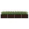 Image de vidaXL Lit surélevé de jardin Marron 320x80x45 cm Acier galvanisé