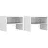 Image de vidaXL Tables de chevet 2pcs Blanc brillant 40x30x30cm Bois ingénierie800076