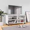 Image de vidaXL Meuble TV avec roulettes Blanc 90x35x35 cm Bois d'ingénierie800180