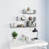 Image de vidaXL Étagères murales 3 pcs Gris béton Bois d'ingénierie800202