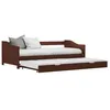 Image de vidaXL Cadre de lit extensible sans matelas marron foncé 90x200 cm