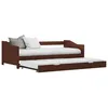 Image de Cadre De Lit Extensible Marron FoncÃ© Bois De Pin 90x200 Cm