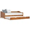 Image de vidaXL Cadre de lit extensible sans matelas marron miel 90x200 cm283153