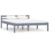Image de vidaXL Cadre de lit Gris Bois de pin massif 140x200 cm