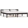 Image de vidaXL Cadre de lit sans matelas marron foncé pin massif 180x200 cm