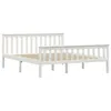 Image de Cadre De Lit Blanc Bois De Pin Massif 160 X 200 Cm