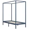 Image de vidaXL Cadre de lit à baldaquin sans matelas gris bois massif 90x200cm283274