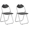 Image de vidaXL Chaises pliantes à manger lot de 2 noir similicuir284407